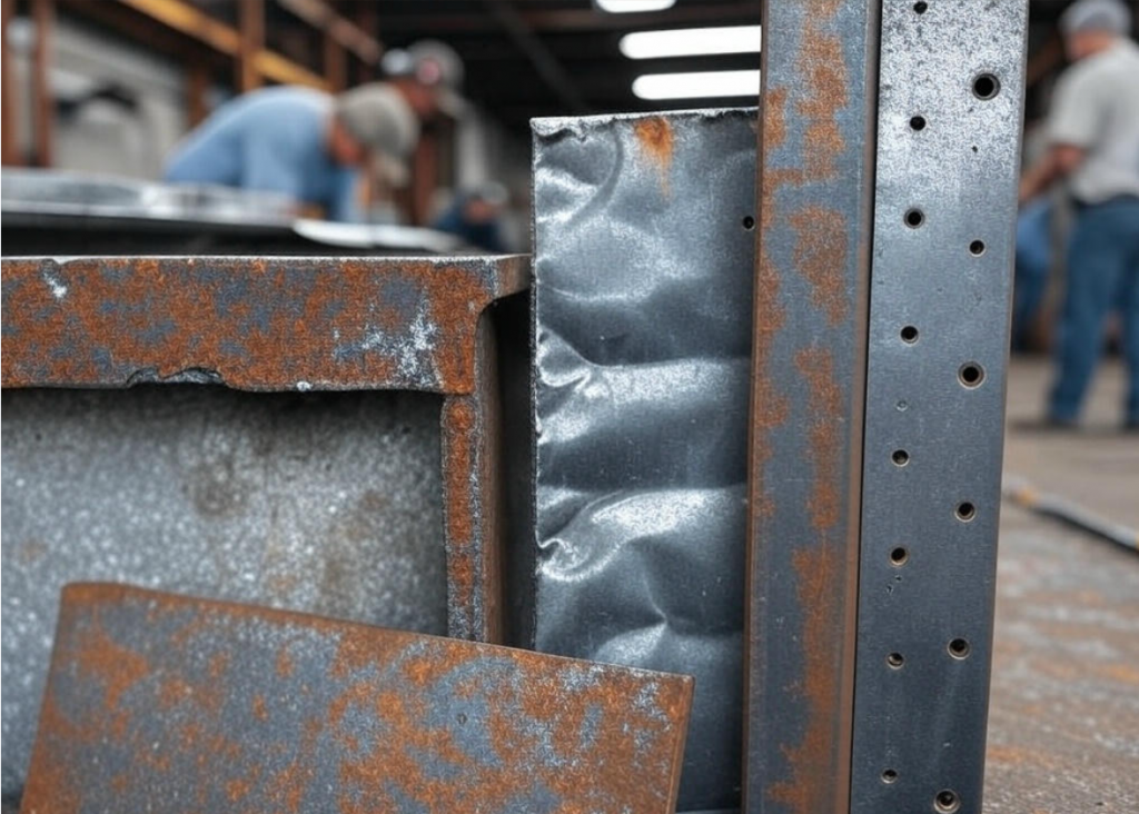 поврежденная конструкция из металла 